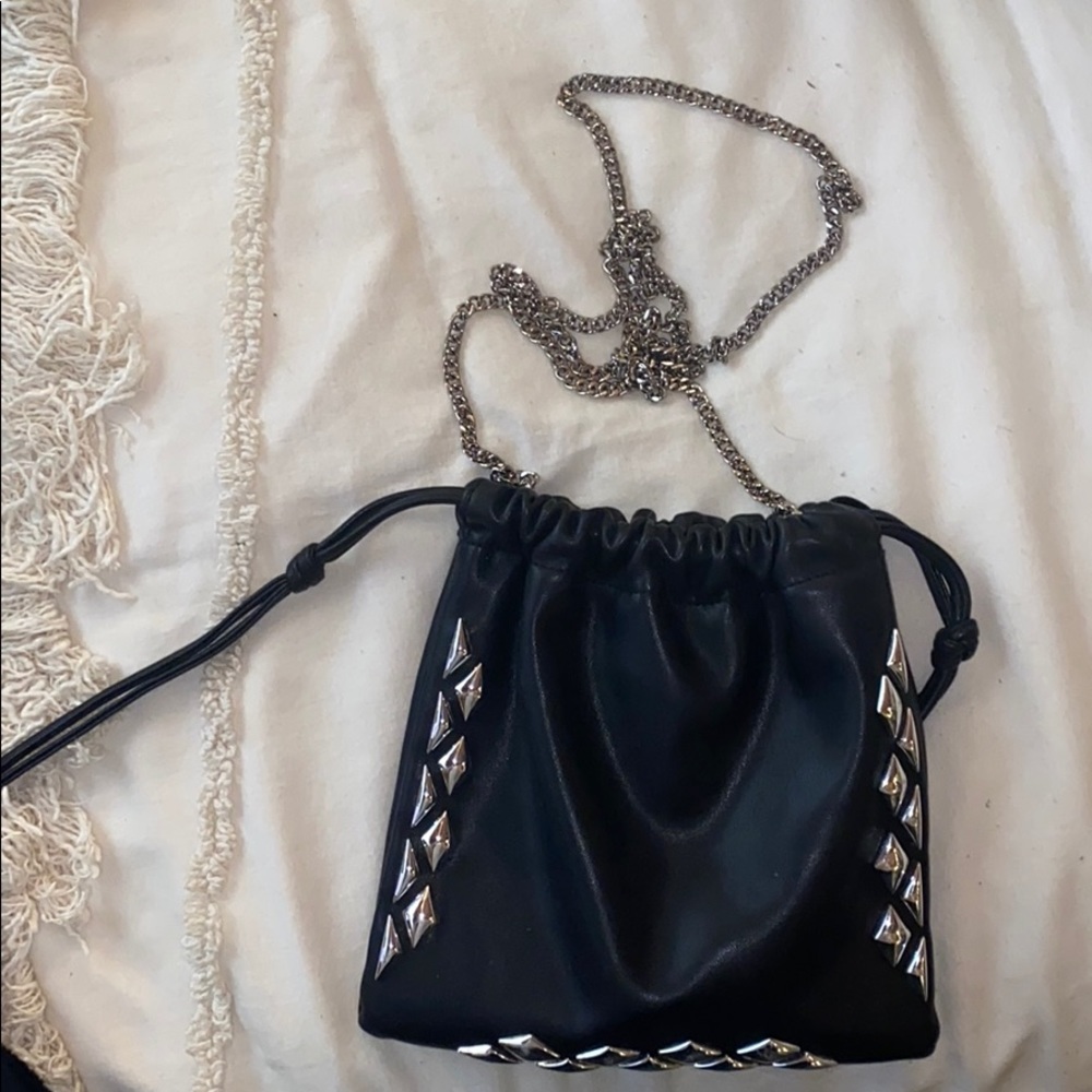 Black and silver cross body bag